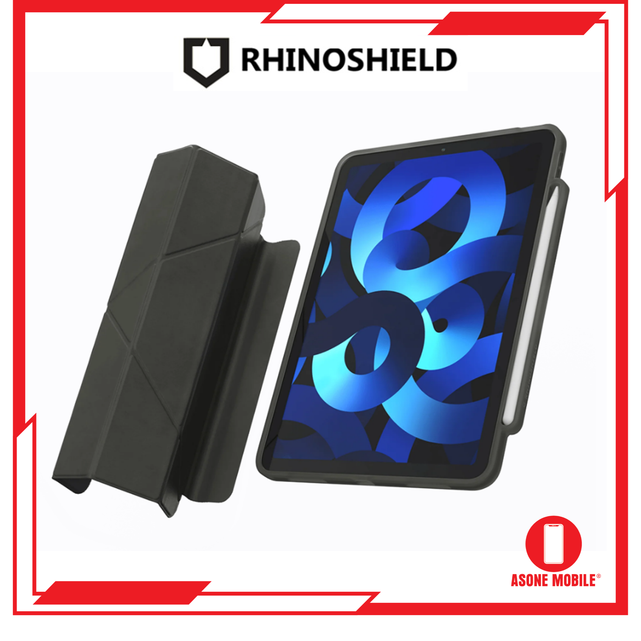 RHINOSHIELD iPad Case for iPad Air 4th / 5th Gen (10.9 inch) Shockproof Protective Case for iPad Flip Case Grey & Pink