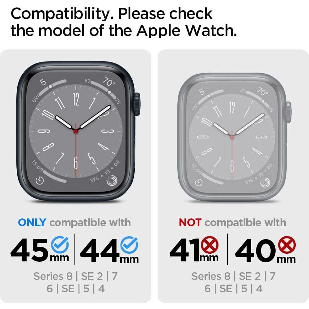 Jam Tangan Spigen Siri 8/SE 2/7/SE/6/5/4 Sarung Sarung Sarung Jam Tangan Perisai Lasak (45mm/44mm)