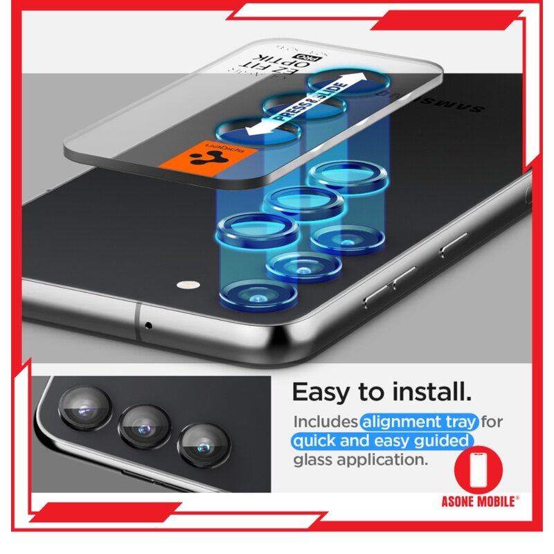 Spigen Galaxy S23 Plus/S23 Pelindung Lensa Kamera EZ Fit Optik Pro (2 Pek)