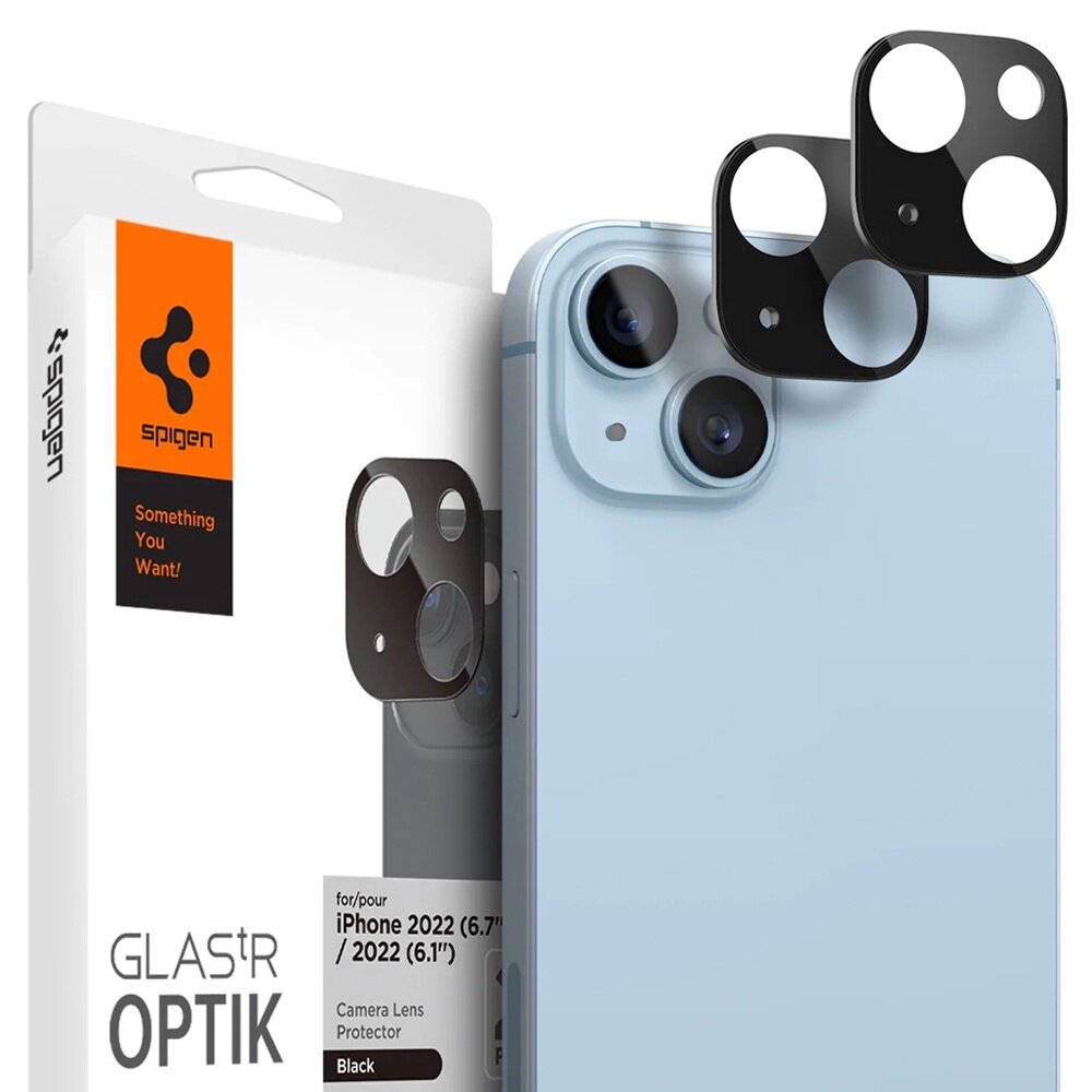 Spigen iPhone 14 Plus / iPhone 14 Pelindung Lensa Kamera 9H Kaca Terbaja (2 Pek)