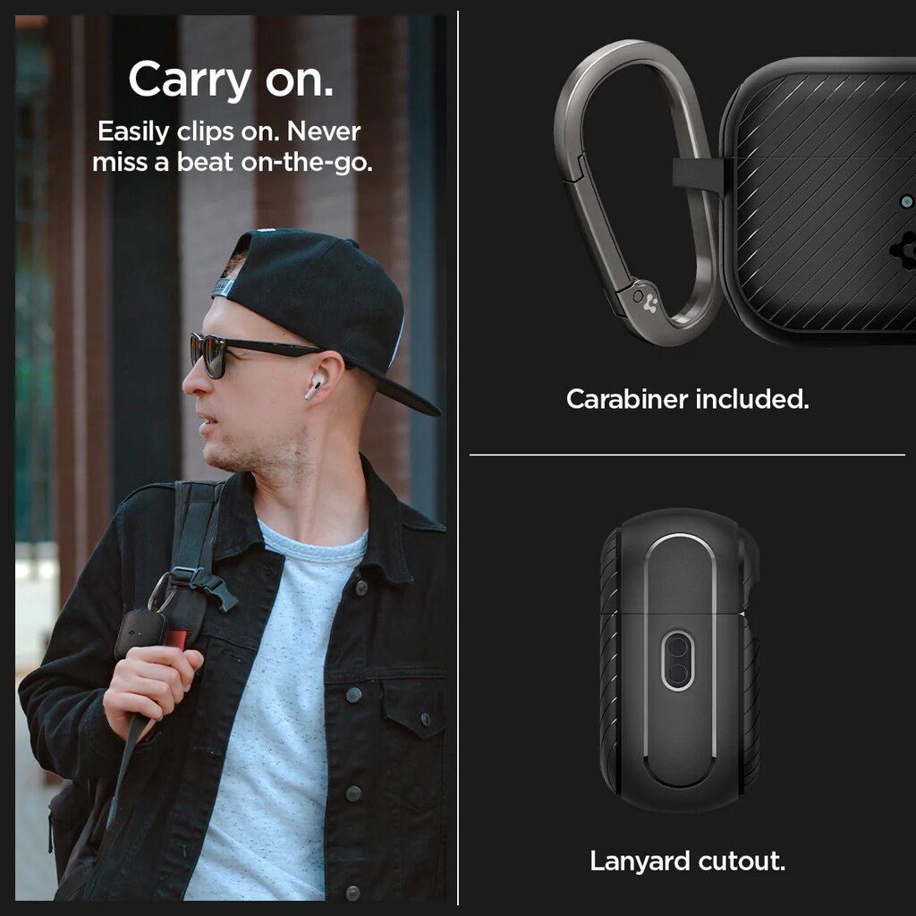 Spigen Apple AirPods Pro 2 Case 2022 Mag Armor Sarung Serasi MagSafe dengan Magnet & Rantai Kunci