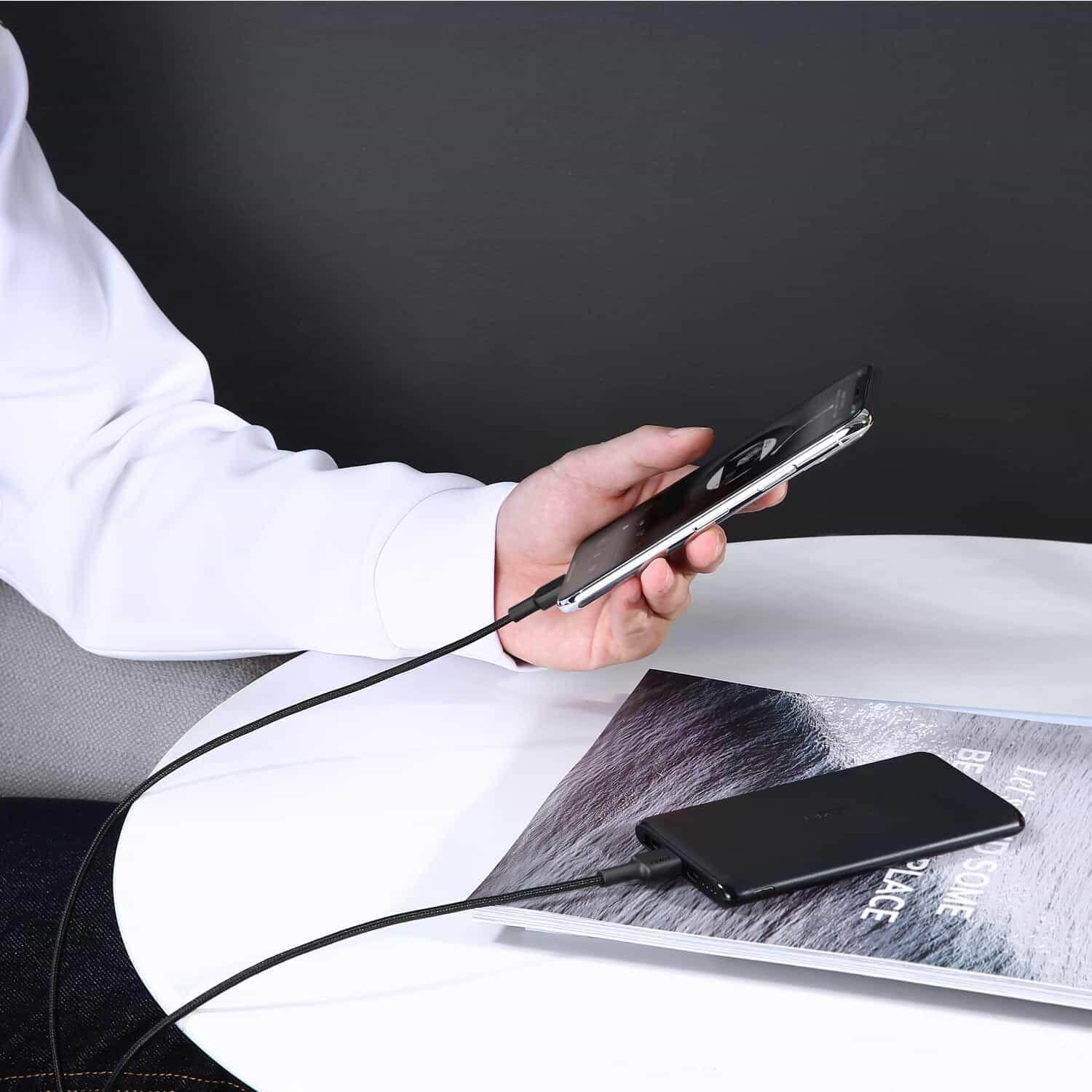 Aukey CB-CL1 MFI Jalinan Nilon USB C Ke Kabel Lightning PD Pengecasan Pantas Untuk Untuk iPhone 12 / 12 Pro / 12 Mini / 11 / X / X Pro / 8