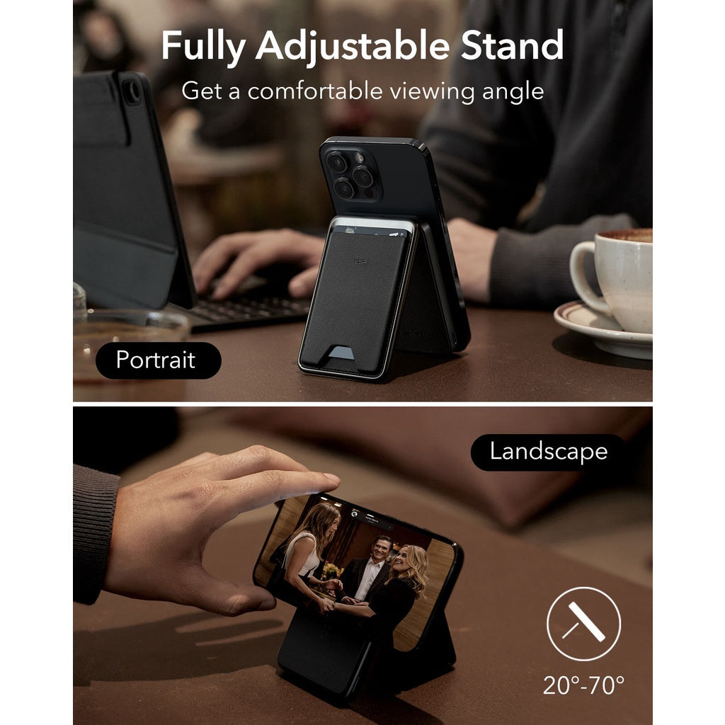 ESR 2G513 HaloLock 5000mAh Magnetic Wireless Power Bank With Vegan Leather Wallet And Adjustable Stand