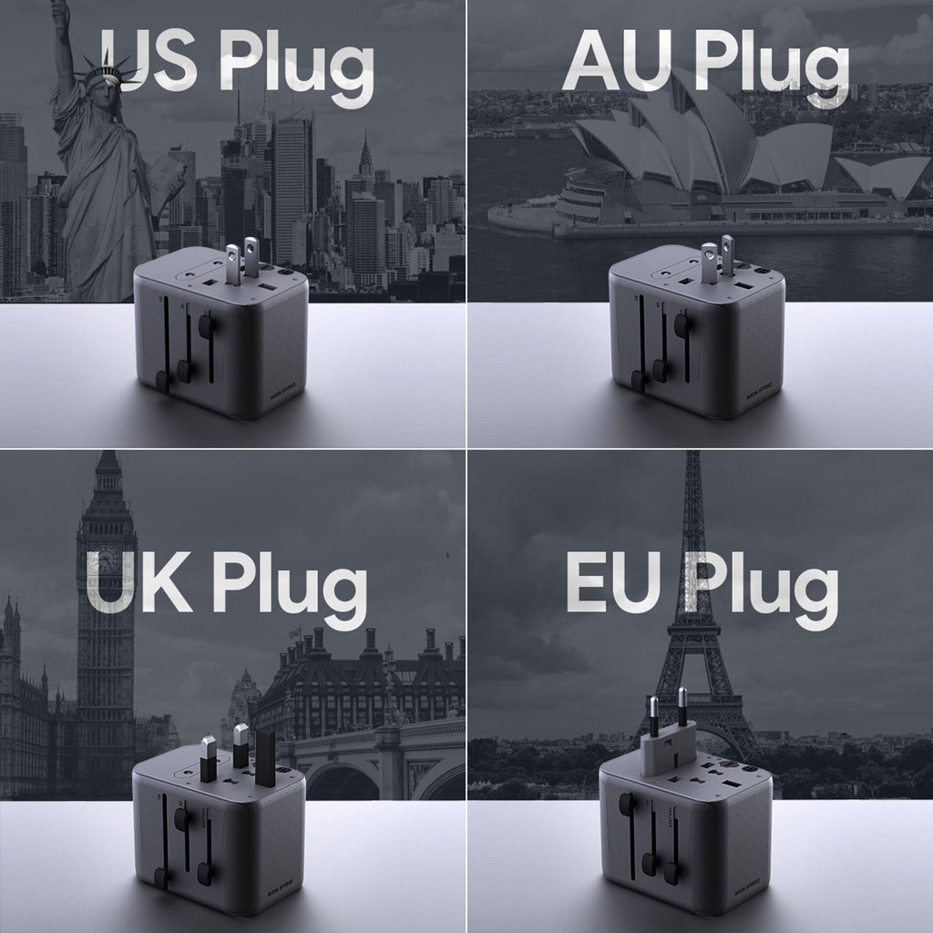 Aukey Travel Mate 35W 65W 100W Universal Adapter with USB Ports Travel Charger