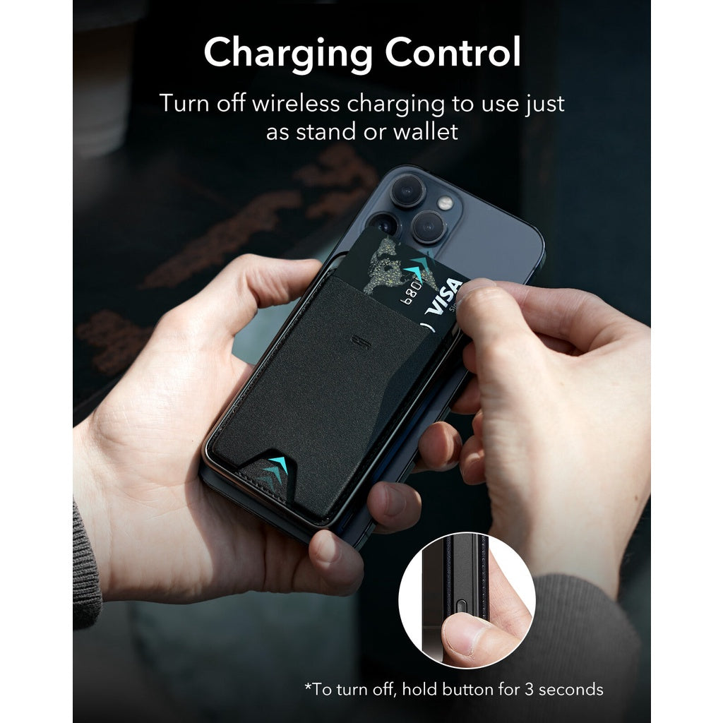 ESR 2G513 HaloLock 5000mAh Magnetic Wireless Power Bank With Vegan Leather Wallet And Adjustable Stand