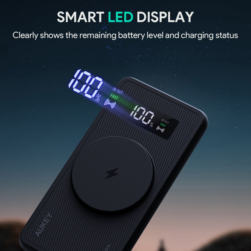 Aukey PB-WL01i Basic MagAir II 10000mAh 20W PD Magnetic Wireless Charging Power Bank