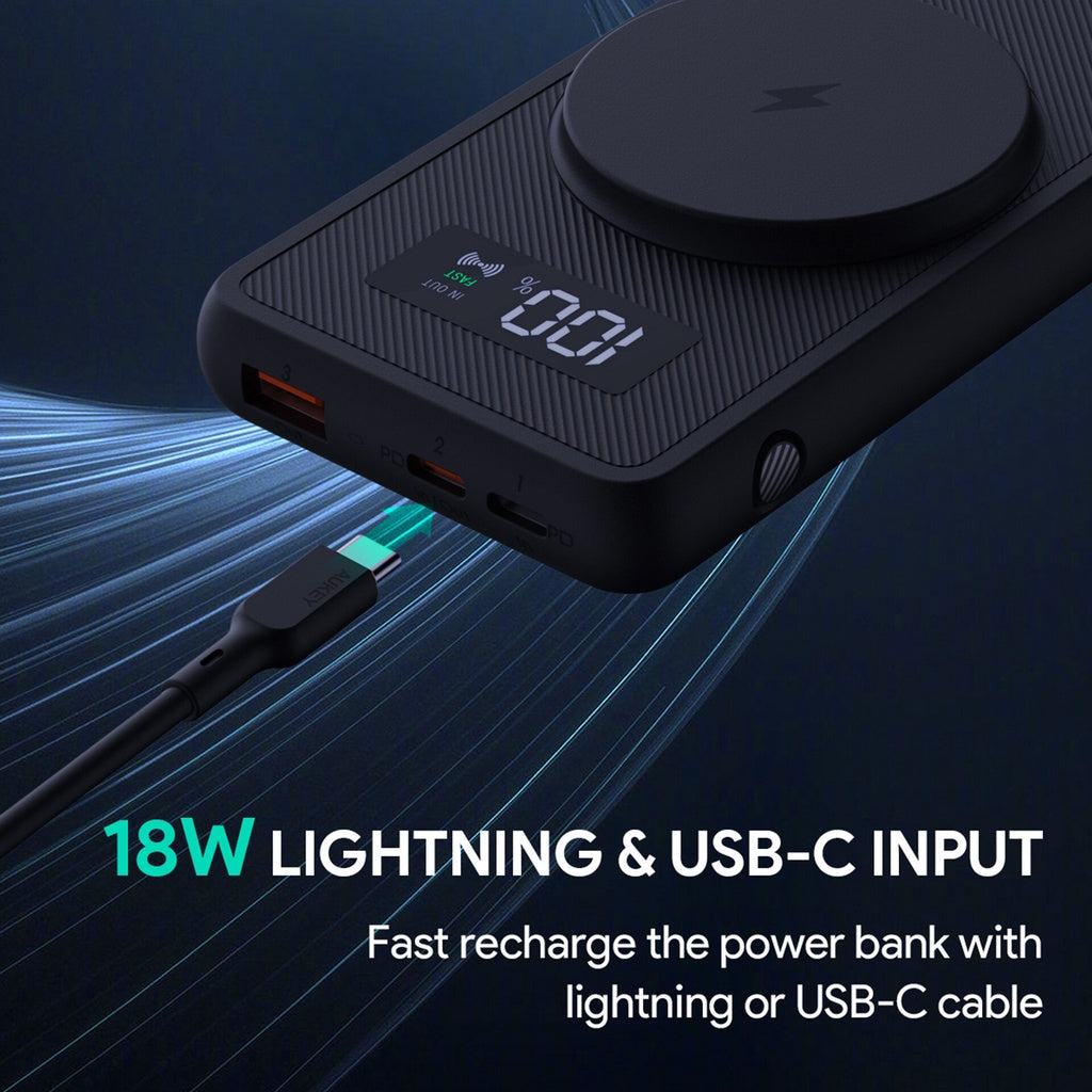 Aukey PB-WL01i Basic MagAir II 10000mAh 20W PD Magnetic Wireless Charging Power Bank