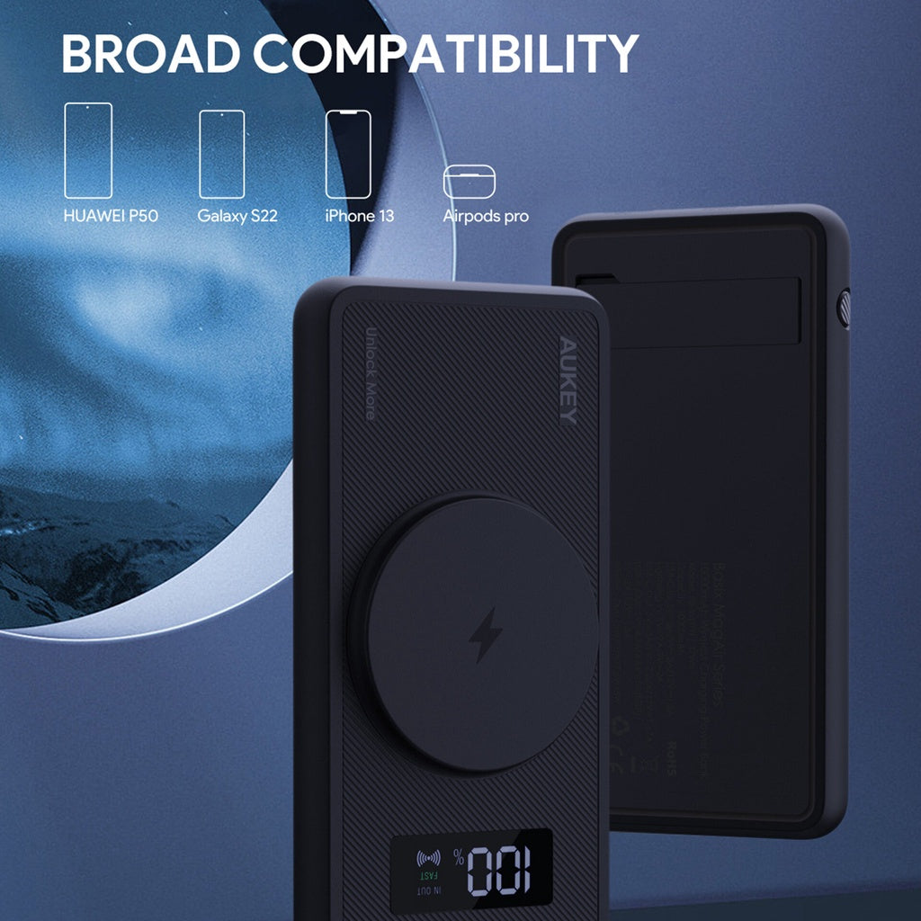 Aukey PB-WL01i Basic MagAir II 10000mAh 20W PD Magnetic Wireless Charging Power Bank