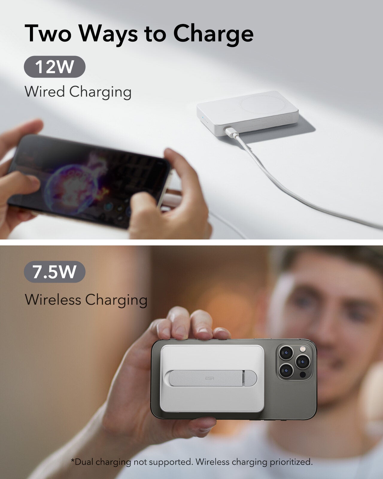 ESR HaloLock 5000 mAh Mini Kickstand Wireless Power Bank