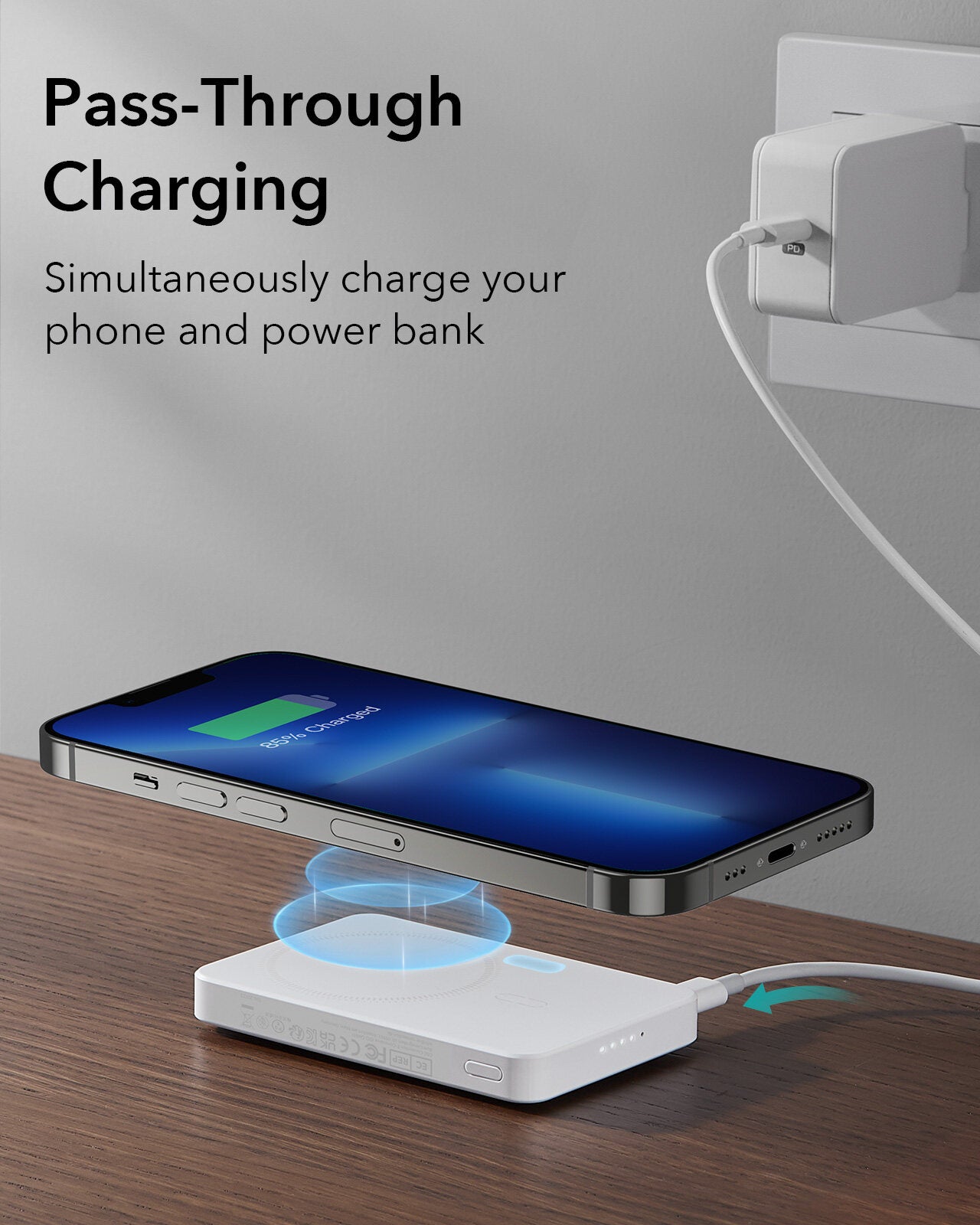 ESR HaloLock 5000mAh 7.5W Mini Wireless Charging Power Bank