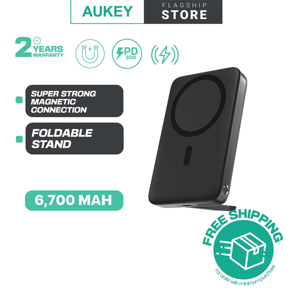 Aukey MagLynk 20W 30W 6.7K/10K mAh Magnetic Wireless Charging Power Bank