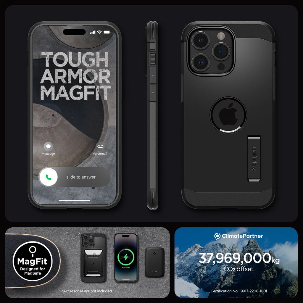 Sarung Spigen Tough Armor MagFit untuk Sarung iPhone 15 Pro Max