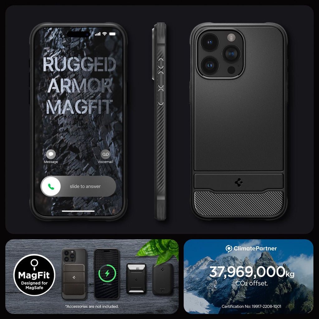 Spigen Rugged Armor MagFit untuk Sarung iPhone 15 Pro / Pro Max