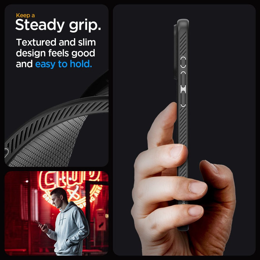Spigen Liquid Air Matte Black untuk Sarung iPhone 15 / Pro / Pro Max