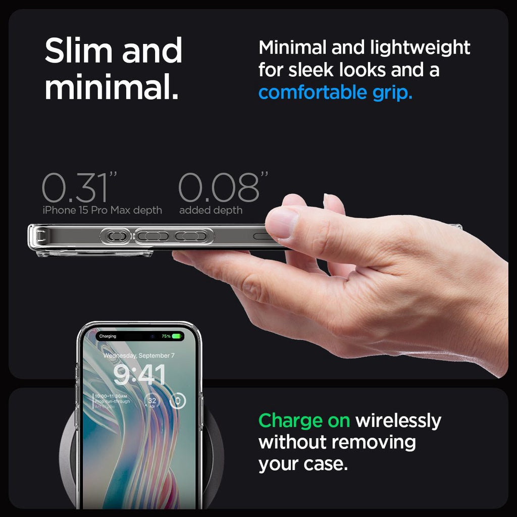 Spigen Ultra Hybrid / Crystal Hybrid untuk iPhone 15 Pro / Pro max Case