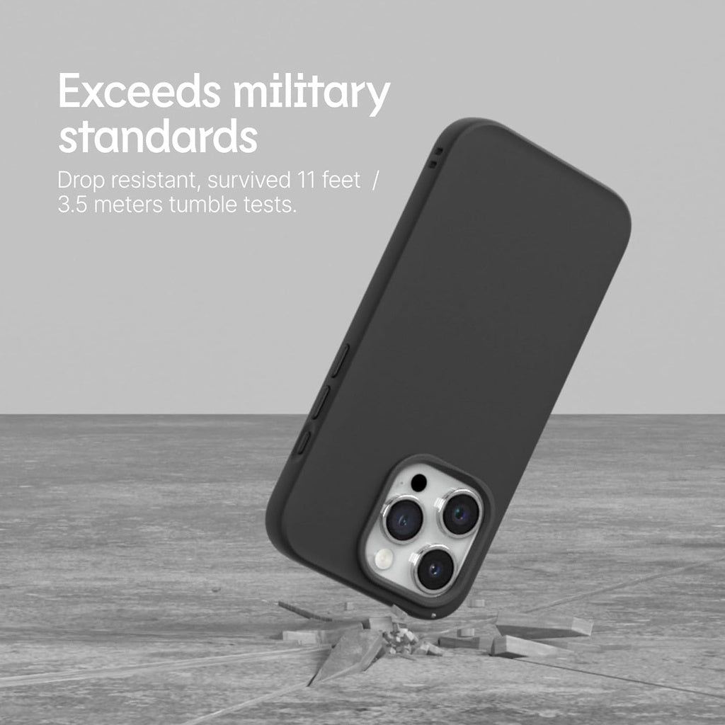 RhinoShield SolidSuit Case iPhone 15 Pro / Pro Max Shock Absorbent Slim 3.5M 11ft Drop Protection Classic Black Magsafe
