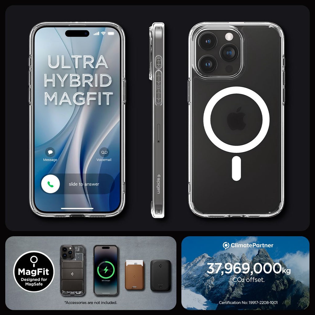 Sarung Spigen Ultra Hybrid MagFit Serasi untuk Sarung iPhone 15 Pro Max 6.7"