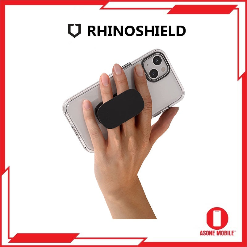 RhinoShield GRIPMAX Cermin Grip dan Stand untuk iPhone dan Casing Aksesori Telefon Pintar Hitam