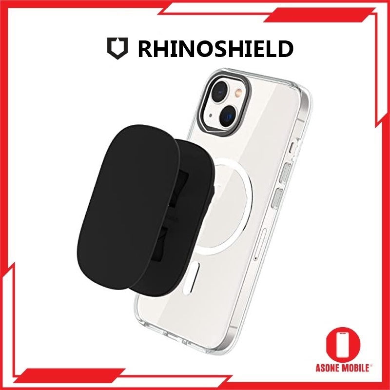 RhinoShield GRIPMAX Cermin Grip dan Stand untuk iPhone dan Casing Aksesori Telefon Pintar Hitam