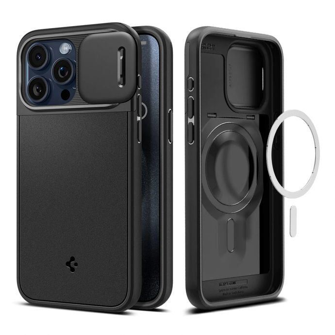 Spigen Optik Armor MagFit iPhone 15 Pro / Pro Max Sarung Hitam