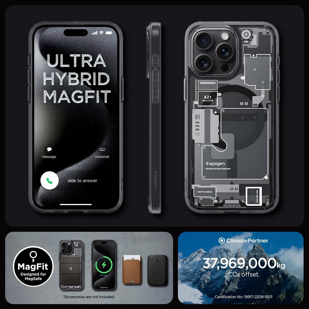 Spigen Magnetic Ultra Hybrid MagFit Zero One iPhone 15 Pro / Pro Max Case Anti-Yellowing Military-Grade Protection