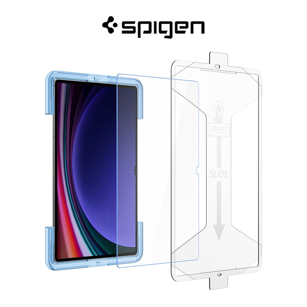 Spigen Galaxy Tab S9 / Plus / Pelindung Skrin Ultra EZ FIT GLAS.tR Kaca Terbaja Dengan Alat Penjajaran Auto