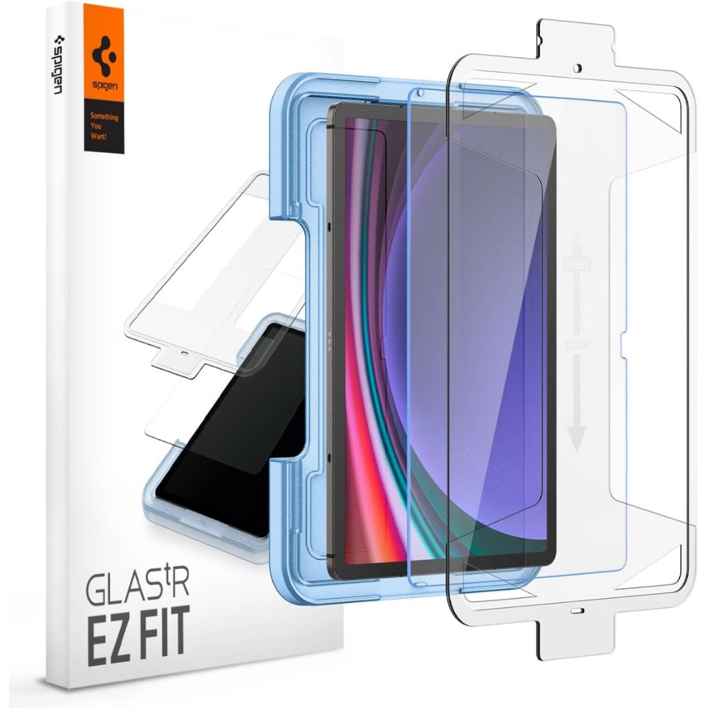 Spigen Galaxy Tab S9 / Plus / Pelindung Skrin Ultra EZ FIT GLAS.tR Kaca Terbaja Dengan Alat Penjajaran Auto