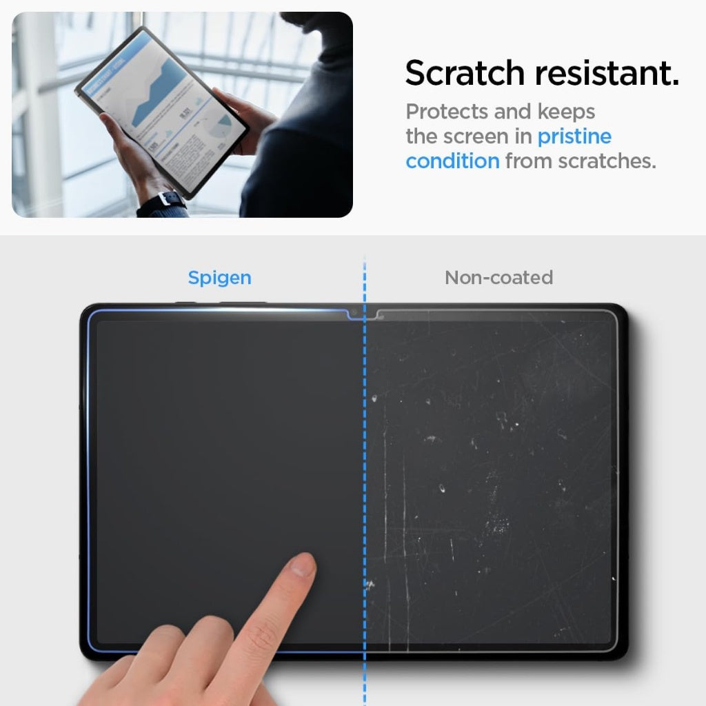 Spigen Galaxy Tab S9 / Plus / Pelindung Skrin Ultra EZ FIT GLAS.tR Kaca Terbaja Dengan Alat Penjajaran Auto
