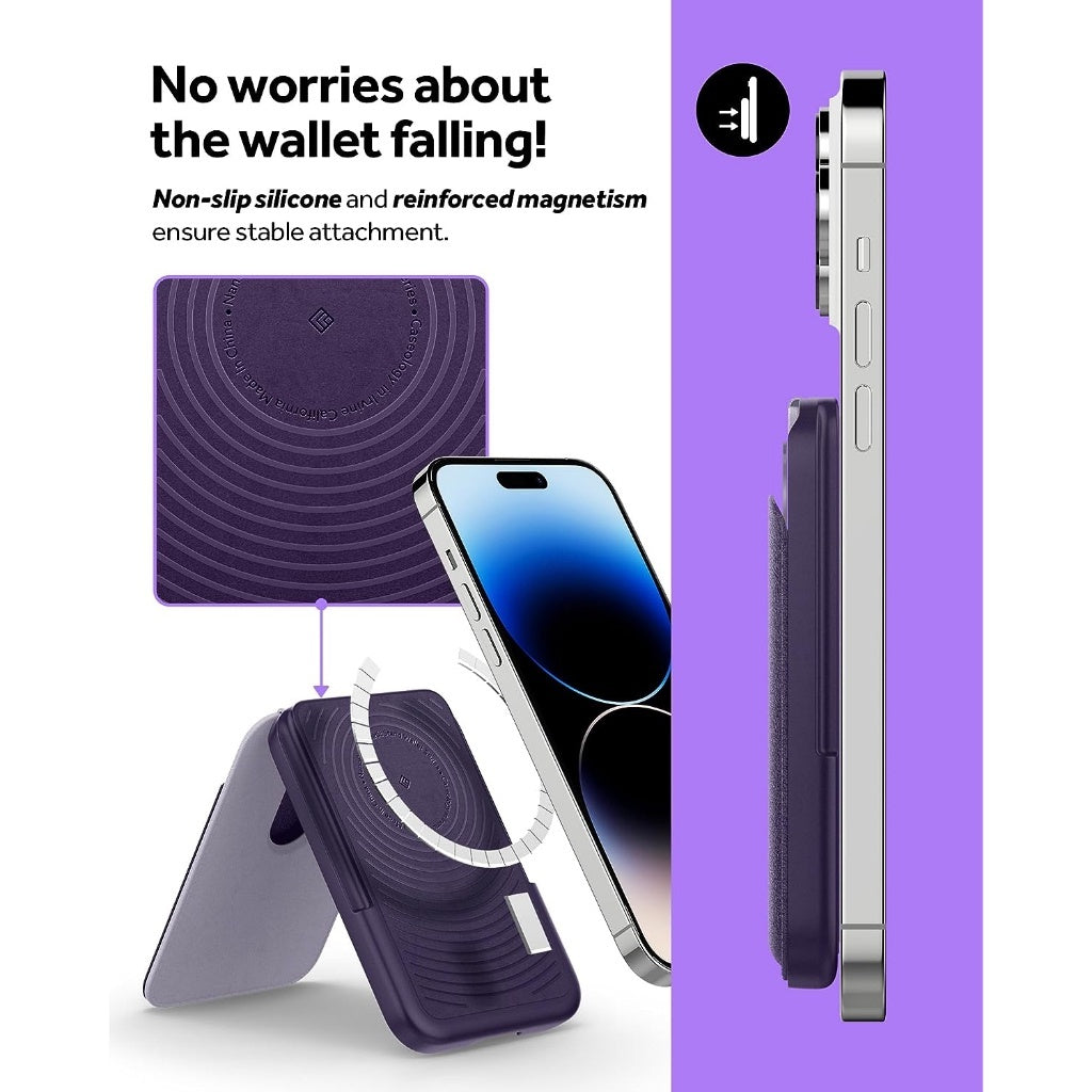 Spigen Caseology Nano Pop Magnetic Wallet Stand Pemegang Kad Magnetik Untuk iP15 / iP 14 / iP13 / iP 12 S