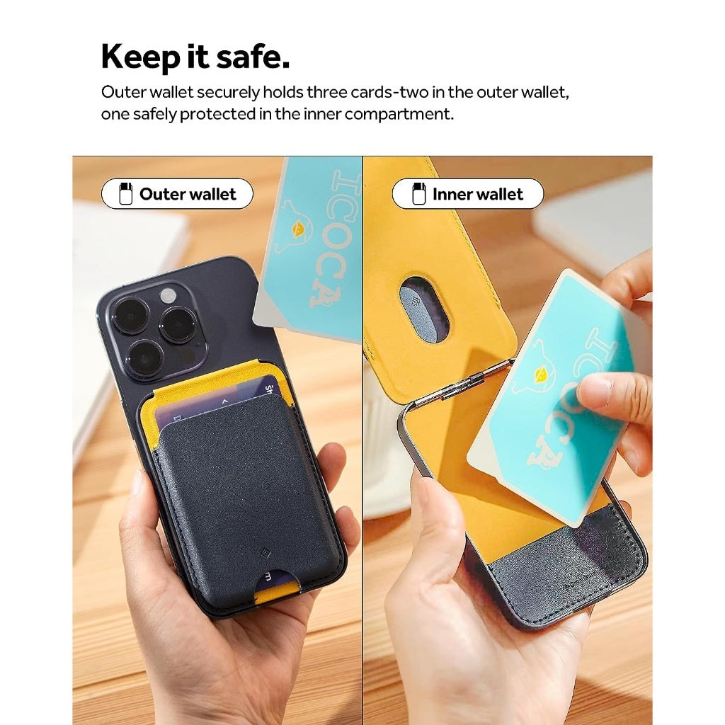 Spigen Caseology Nano Pop Magnetic Wallet Stand Pemegang Kad Magnetik Untuk iP15 / iP 14 / iP13 / iP 12 S