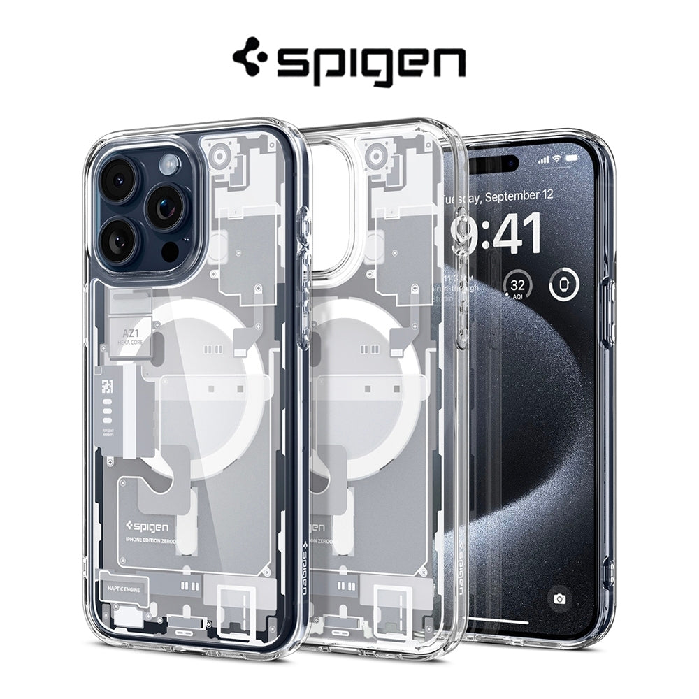 Spigen iPhone 15 Pro Max Case 6.7" Ultra Hybrid Zero One MagFit Magnetic Case White