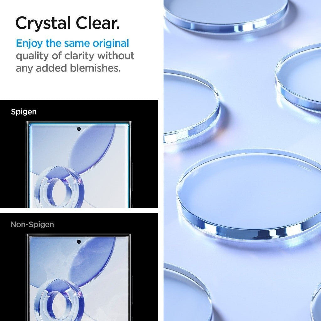 Spigen Galaxy S24 / Plus / Pelindung Skrin Ultra Glas.tR EZ Fit Kaca Terbaja 9H Kekerasan