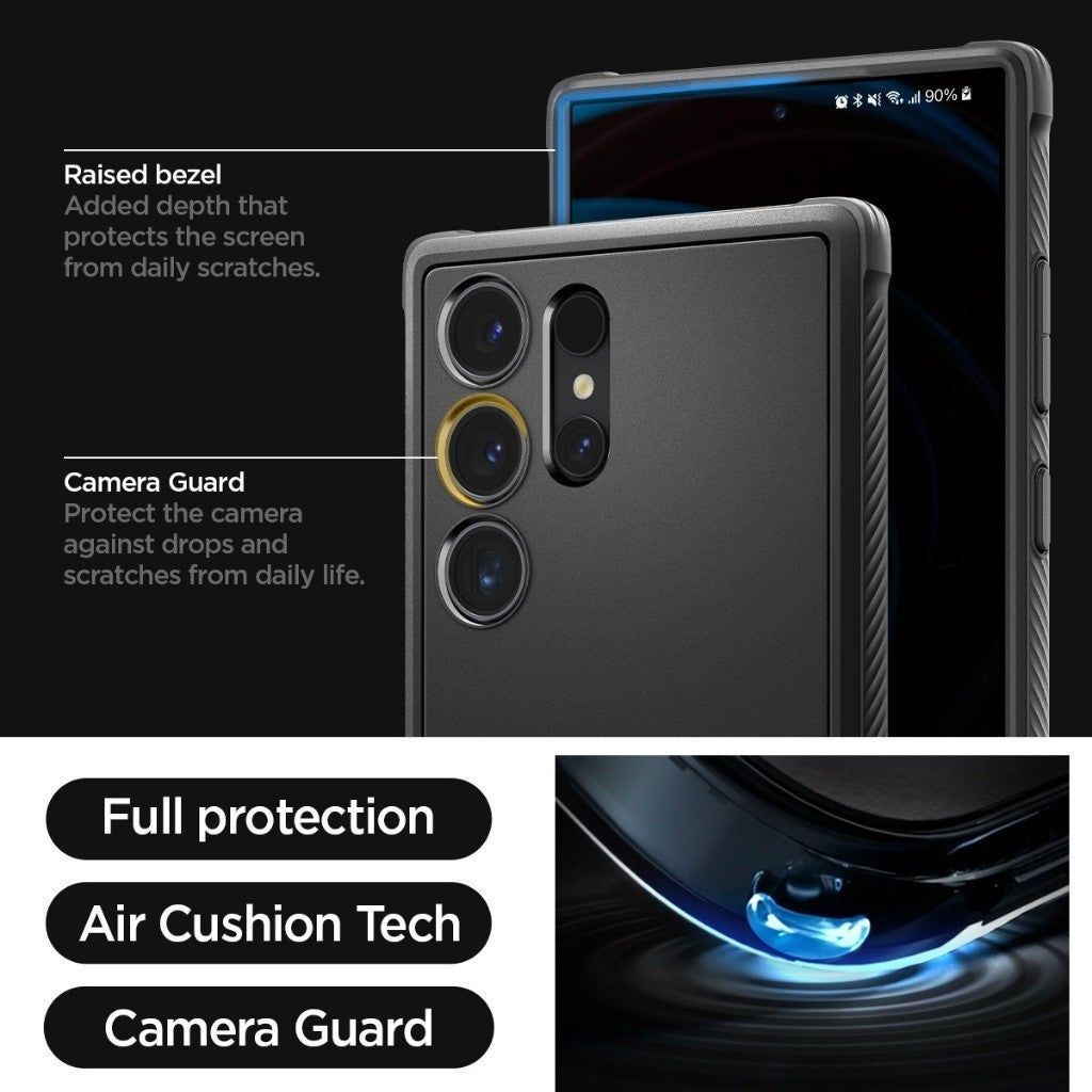 Spigen Galaxy S24 / Plus / Ultra Case 6.8" Rugged Armor Black Casing Mil-Grade Protection Car-inspired Design Samsung