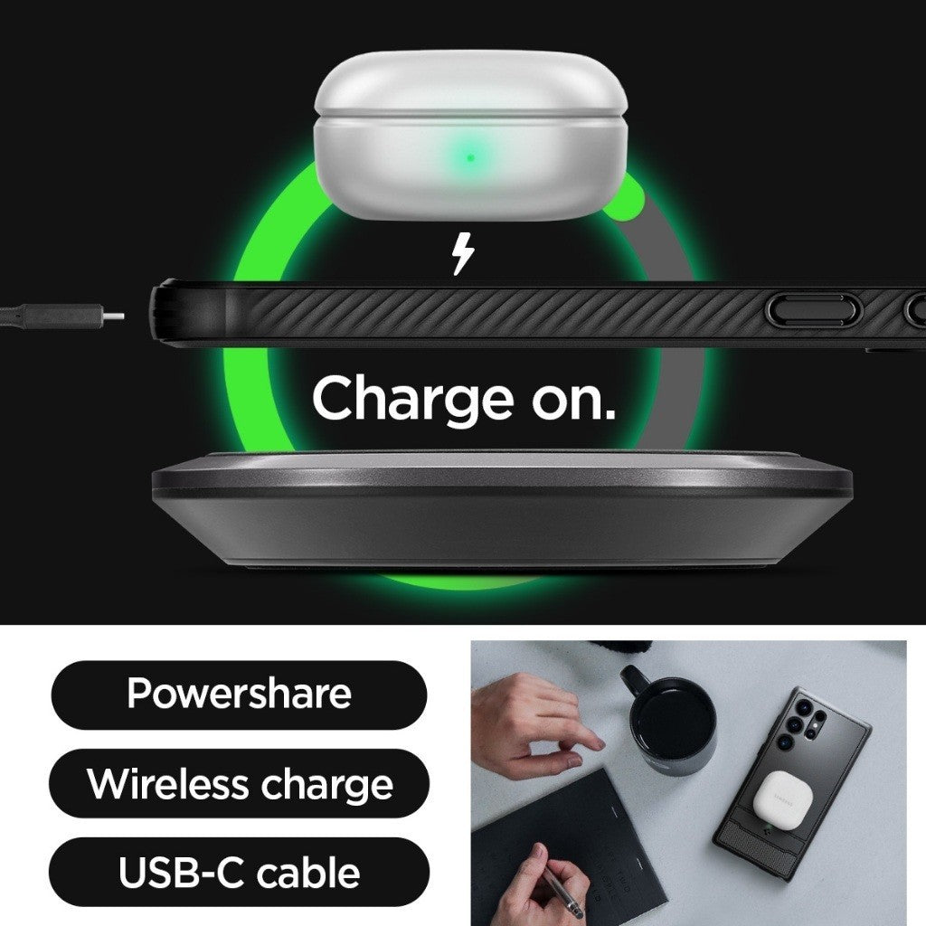 Spigen Galaxy S24 / Plus / Ultra Sarung 6.8" Perisai Lasak Sarung Hitam Perlindungan Gred Mil Reka bentuk yang diinspirasikan oleh Kereta Samsung