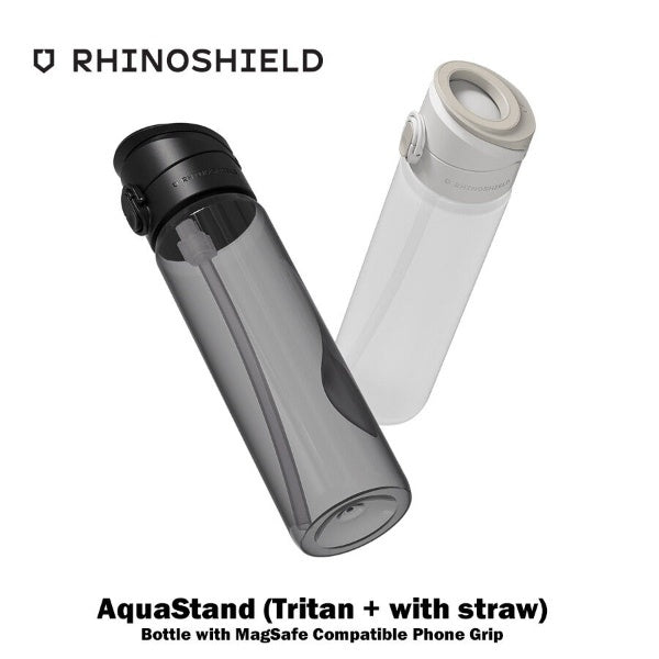 Botol RhinoShield AquaStand dengan Cengkaman Telefon Serasi MagSafe (Tritan + Dengan Jerami)