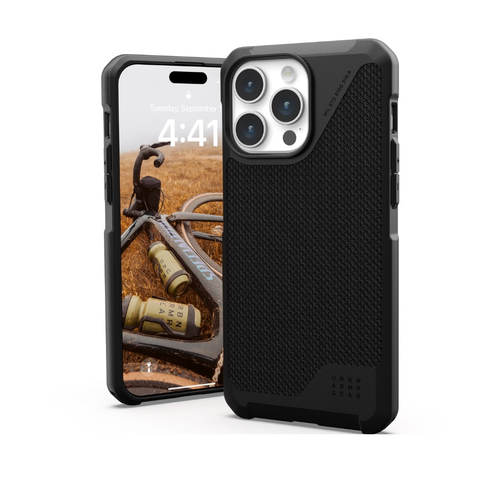 Sarung UAG Metropolis LT MgSf untuk iPhone 15 Pro Max - Kevlar Black