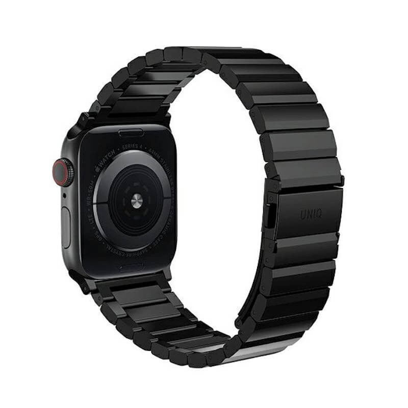 Uniq Strova Strap for Apple Watch strap for Series 1/2/3/4/5/6/SE/7/8 / Ultra (42/44/45/49mm) 1/2 - Black/ SIlver