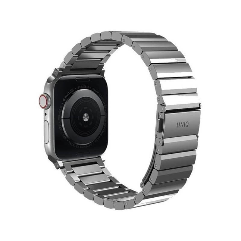 Uniq Strova Strap for Apple Watch strap for Series 1/2/3/4/5/6/SE/7/8 / Ultra (42/44/45/49mm) 1/2 - Black/ SIlver