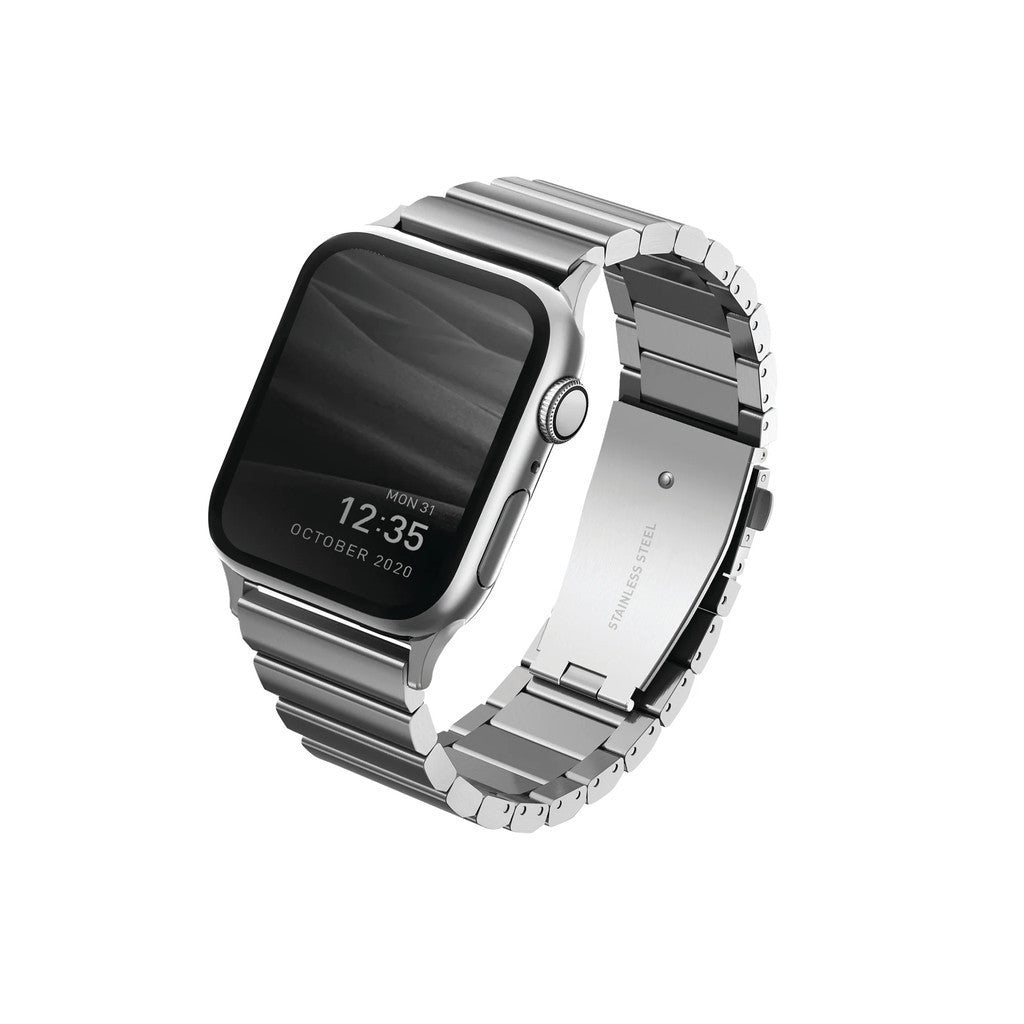 Uniq Strova Strap for Apple Watch strap for Series 1/2/3/4/5/6/SE/7/8 / Ultra (42/44/45/49mm) 1/2 - Black/ SIlver