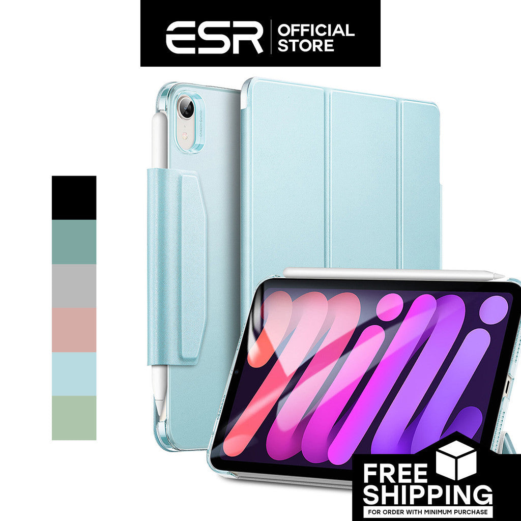 ESR Ascend Trifold Series PU Kulit Slim-Fit Trifold Stand Sarung Sarung Pintar untuk iPad Mini 6