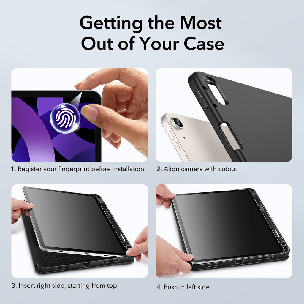 ESR Rebound Pencil Series Slim Smart Case Flexible TPU Back Cover untuk iPad 4/5