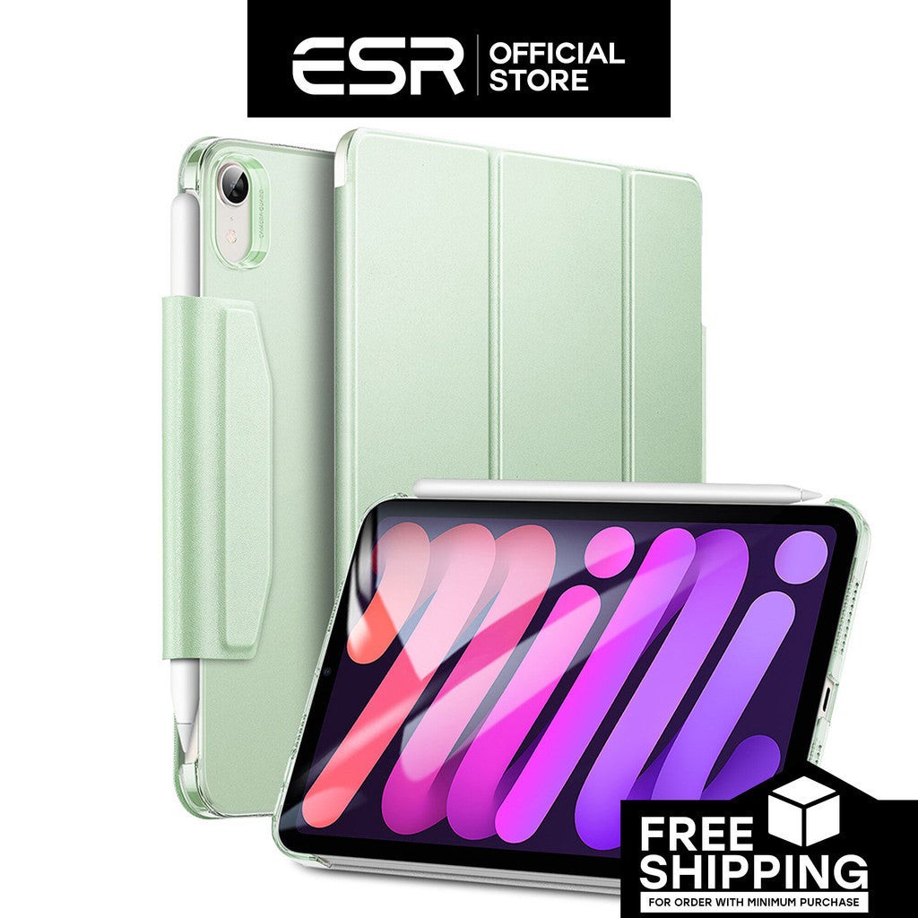ESR Ascend Trifold Series PU Kulit Slim-Fit Trifold Stand Sarung Sarung Pintar untuk iPad Mini 6