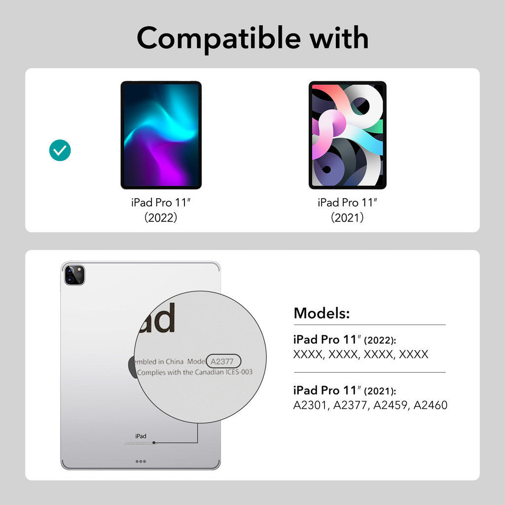 ESR Rebound Hybrid Case 360 dengan PC Back dan Slot Pensel untuk iPad Pro 11" / 12.9" (2022/2021)