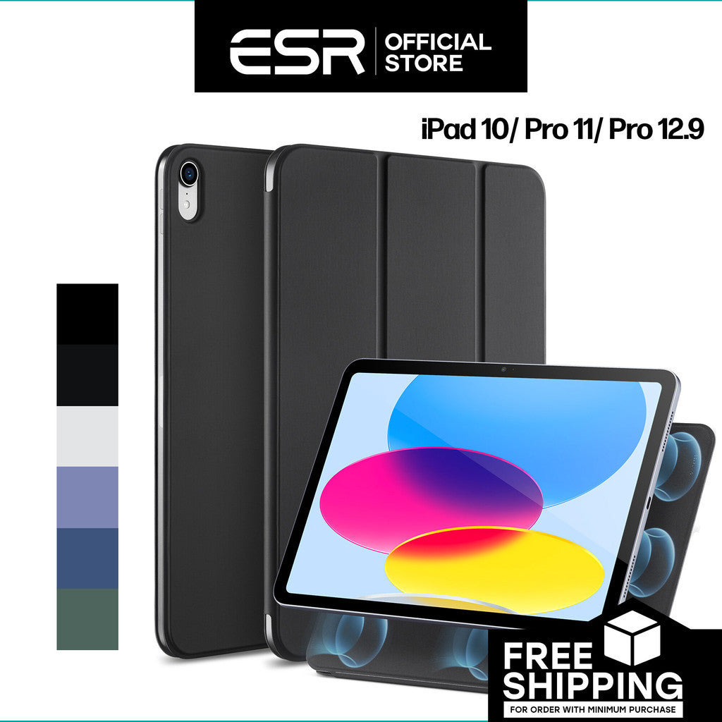 Sarung Magnetik Pantulan ESR untuk iPad Generasi Ke-10 / iPad Pro 11/ 12.9 (2022/2021/2020) muka hadapan dan belakang PU rata magnetik