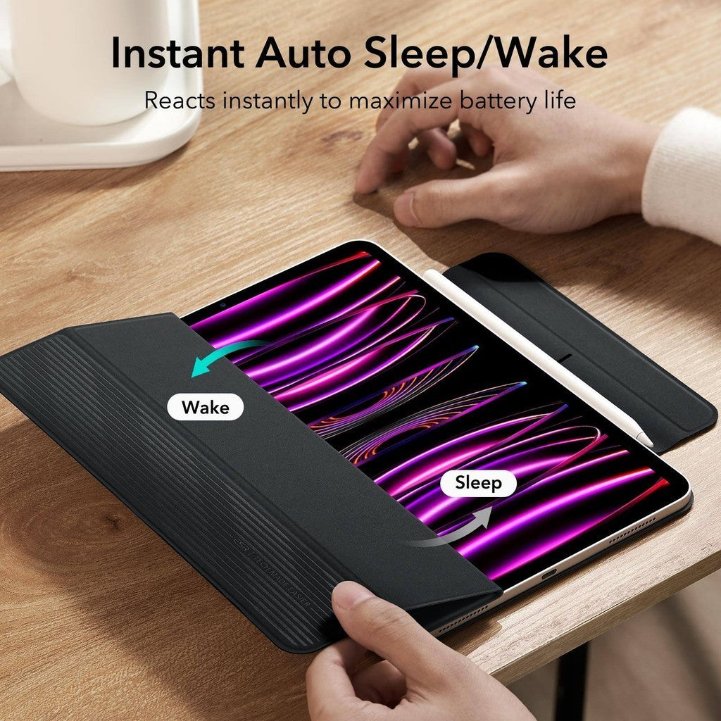 Sarung Magnetik Pantulan ESR untuk iPad Generasi Ke-10 / iPad Pro 11/ 12.9 (2022/2021/2020) muka hadapan dan belakang PU rata magnetik