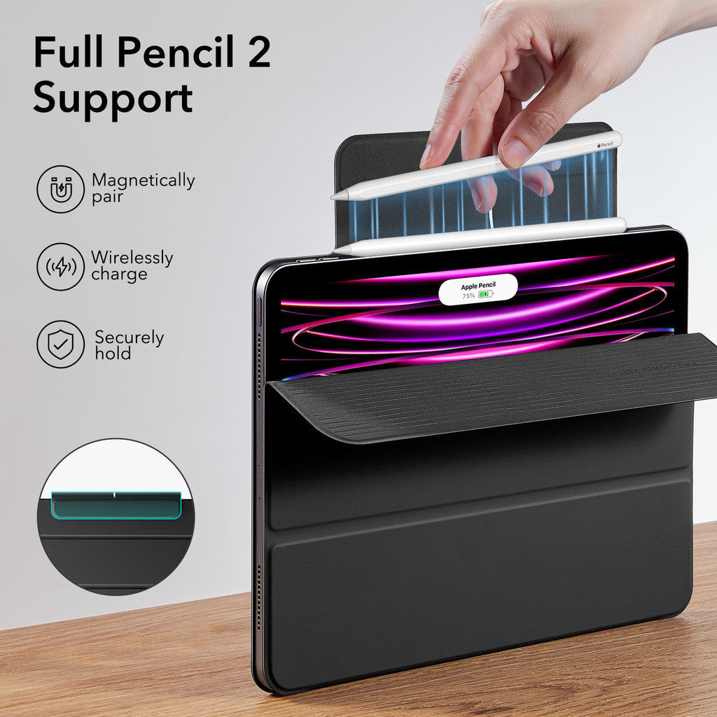 Sarung Magnetik Pantulan ESR untuk iPad Generasi Ke-10 / iPad Pro 11/ 12.9 (2022/2021/2020) muka hadapan dan belakang PU rata magnetik