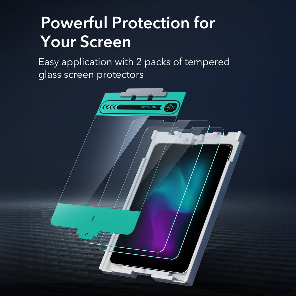 ESR Armorite Military Grade Tempered Glass for iPad Air iPad Pro 11/13” (2024) - 2pcs Screen Protector
