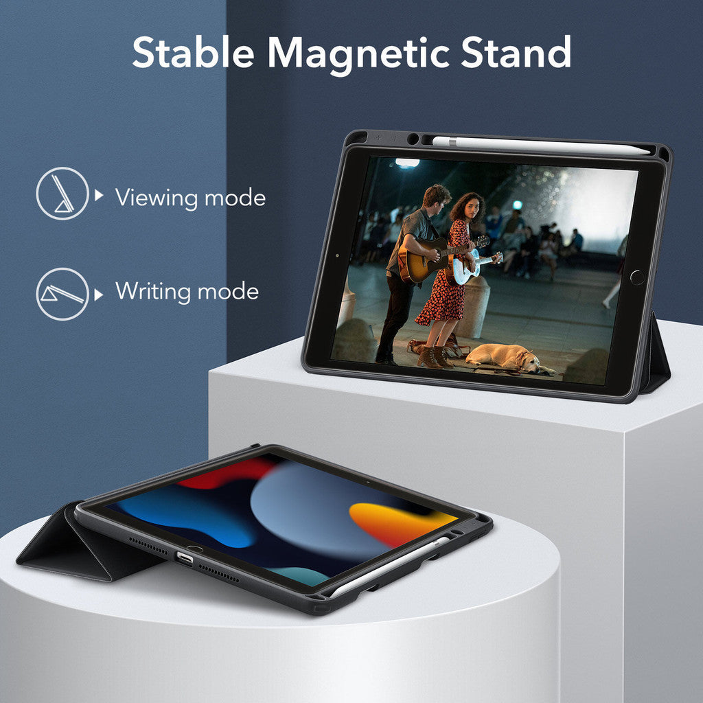 ESR Rebound Hybrid Pro Penutup PU Depan Boleh Tanggal dengan Belakang PC dan Slot Pensel untuk iPad 7/8/9