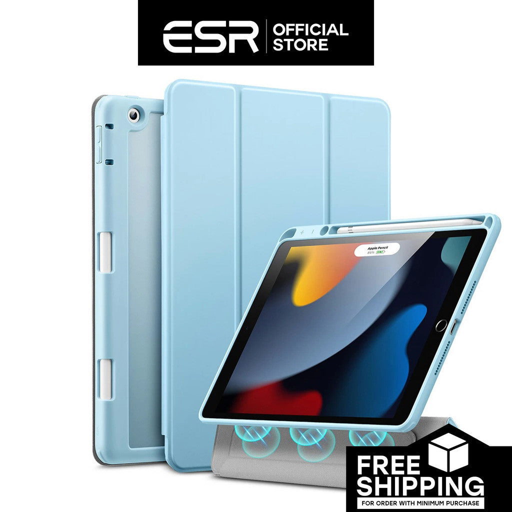 ESR Rebound Hybrid Pro Penutup PU Depan Boleh Tanggal dengan Belakang PC dan Slot Pensel untuk iPad 7/8/9