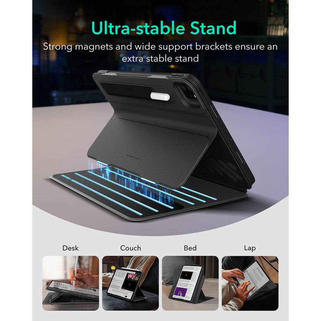 ESR iPad Air / Pro 11 13 (2024) Sarung Magnetik Shift dengan pendirian 9 sudut